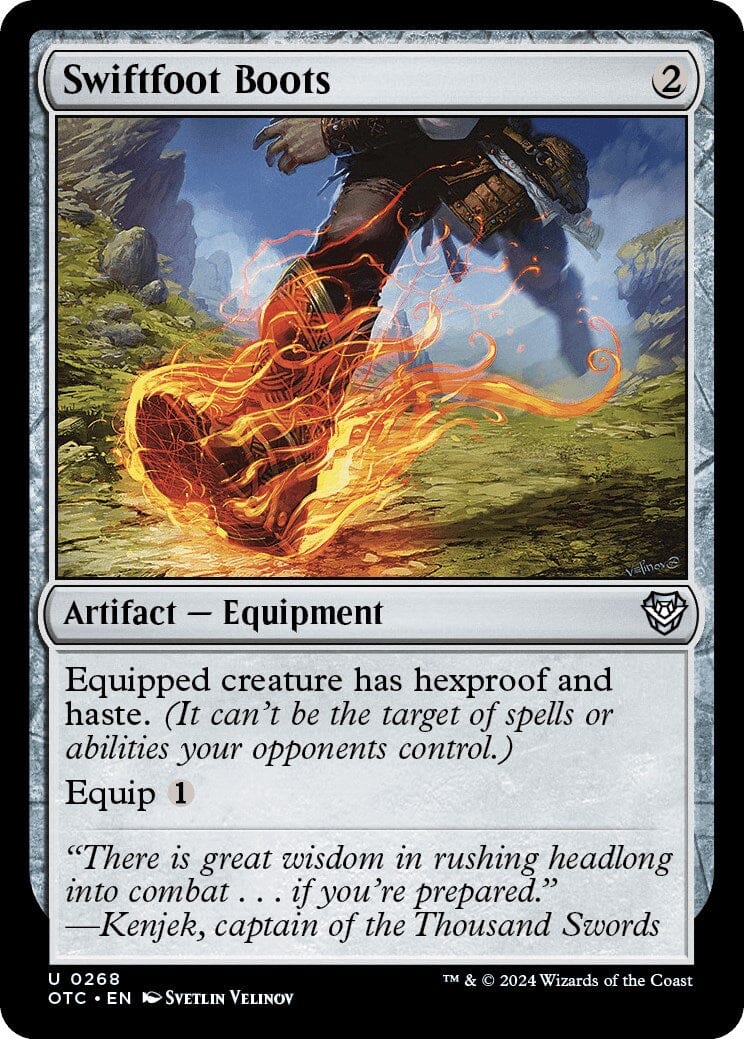 Swiftfoot Boots [Outlaws of Thunder Junction Commander] MTG Single Magic: The Gathering  | Multizone: Comics And Games