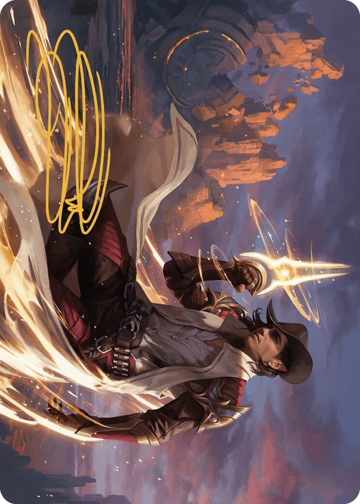 Kellan, the Kid Art Card (Gold-Stamped Signature) [Outlaws of Thunder Junction Art Series] MTG Single Magic: The Gathering  | Multizone: Comics And Games