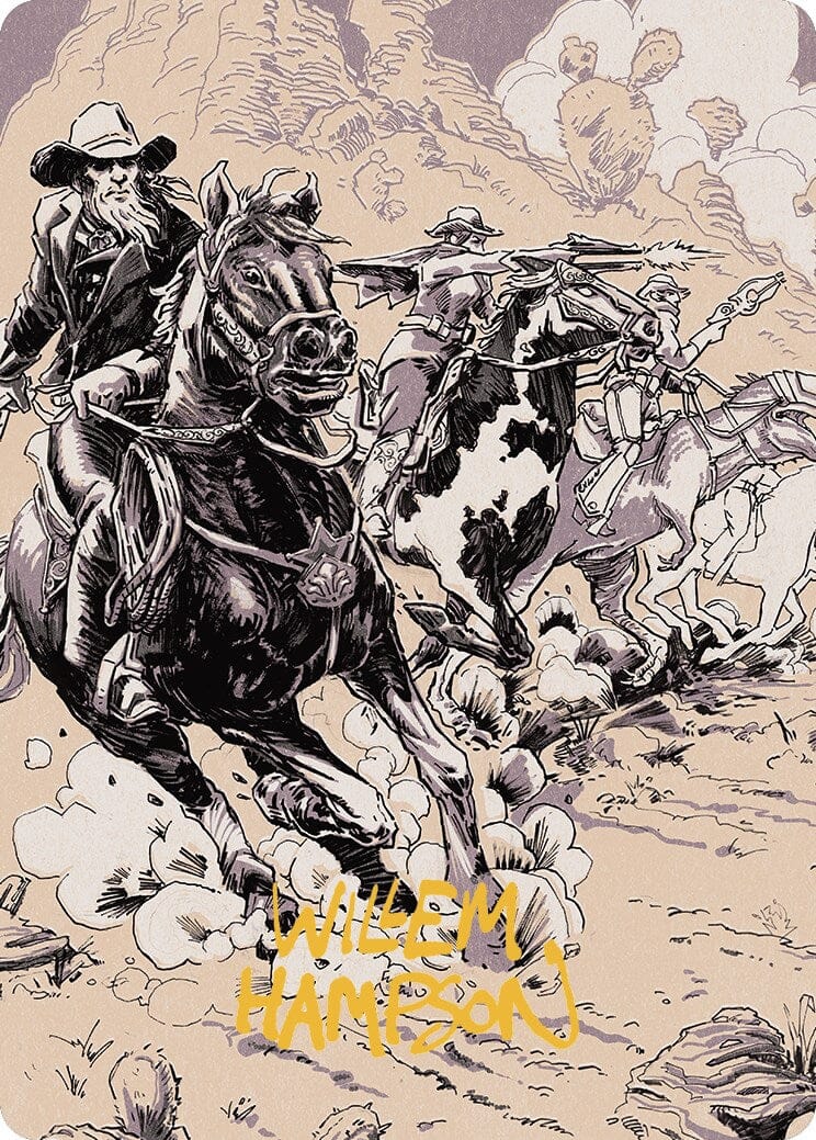 Overwhelming Forces Art Card (Gold-Stamped Signature) [Outlaws of Thunder Junction Art Series] MTG Single Magic: The Gathering  | Multizone: Comics And Games