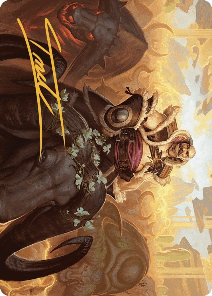 Bruse Tarl, Roving Rancher Art Card (Gold-Stamped Signature) [Outlaws of Thunder Junction Art Series] MTG Single Magic: The Gathering  | Multizone: Comics And Games