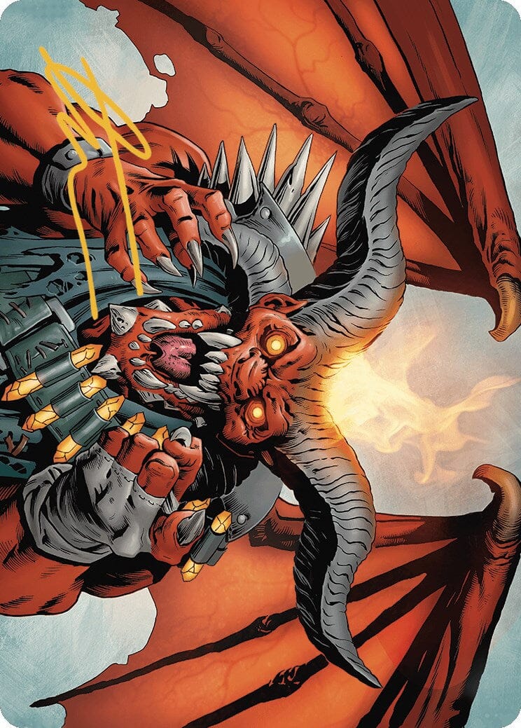 Rakdos, the Muscle Art Card (Gold-Stamped Signature) [Outlaws of Thunder Junction Art Series] MTG Single Magic: The Gathering  | Multizone: Comics And Games