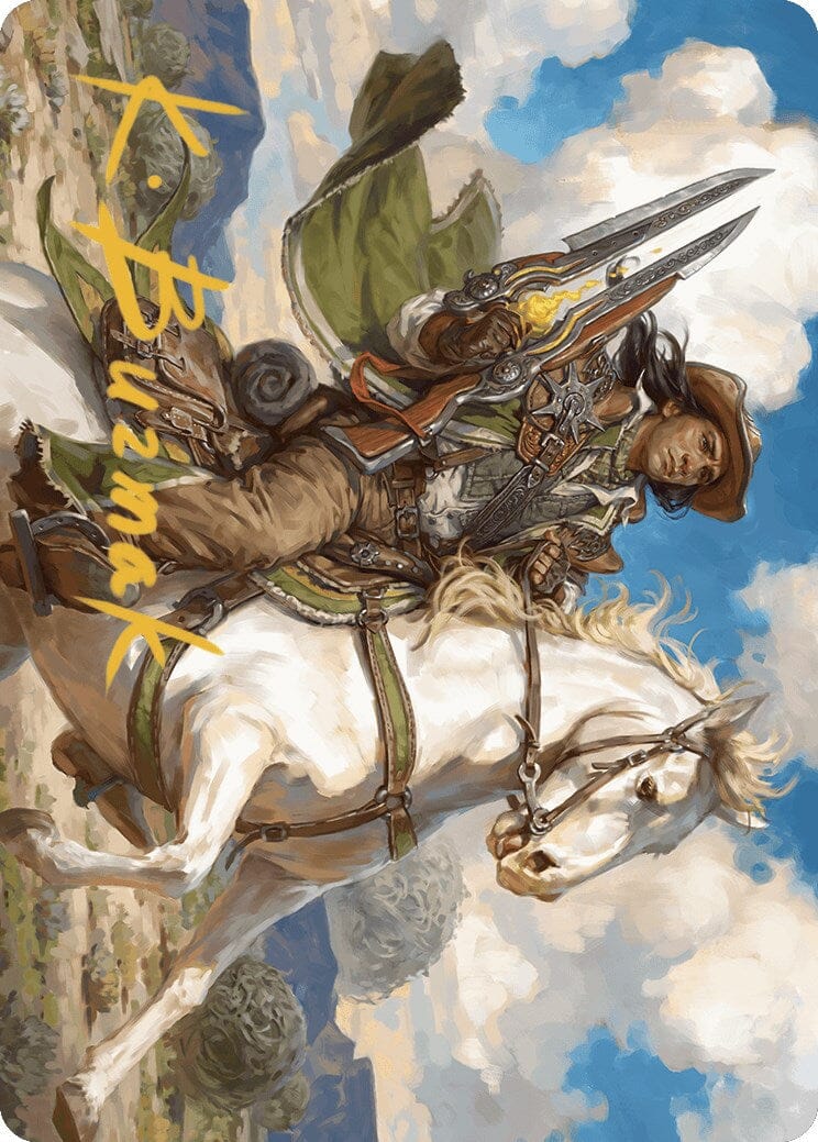 Wylie Duke, Atiin Hero Art Card (Gold-Stamped Signature) [Outlaws of Thunder Junction Art Series] MTG Single Magic: The Gathering  | Multizone: Comics And Games