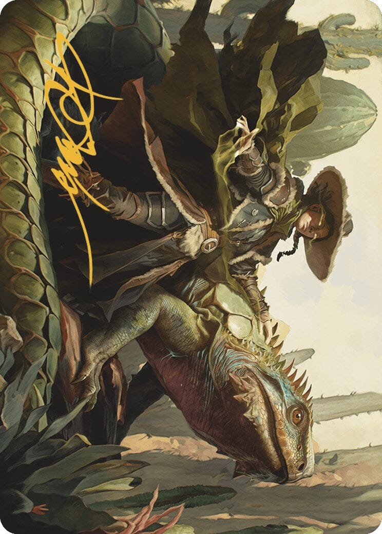 Outcaster Trailblazer Art Card (Gold-Stamped Signature) [Outlaws of Thunder Junction Art Series] MTG Single Magic: The Gathering  | Multizone: Comics And Games