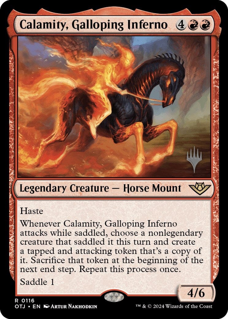 Calamity, Galloping Inferno (Promo Pack) [Outlaws of Thunder Junction Promos] MTG Single Magic: The Gathering  | Multizone: Comics And Games