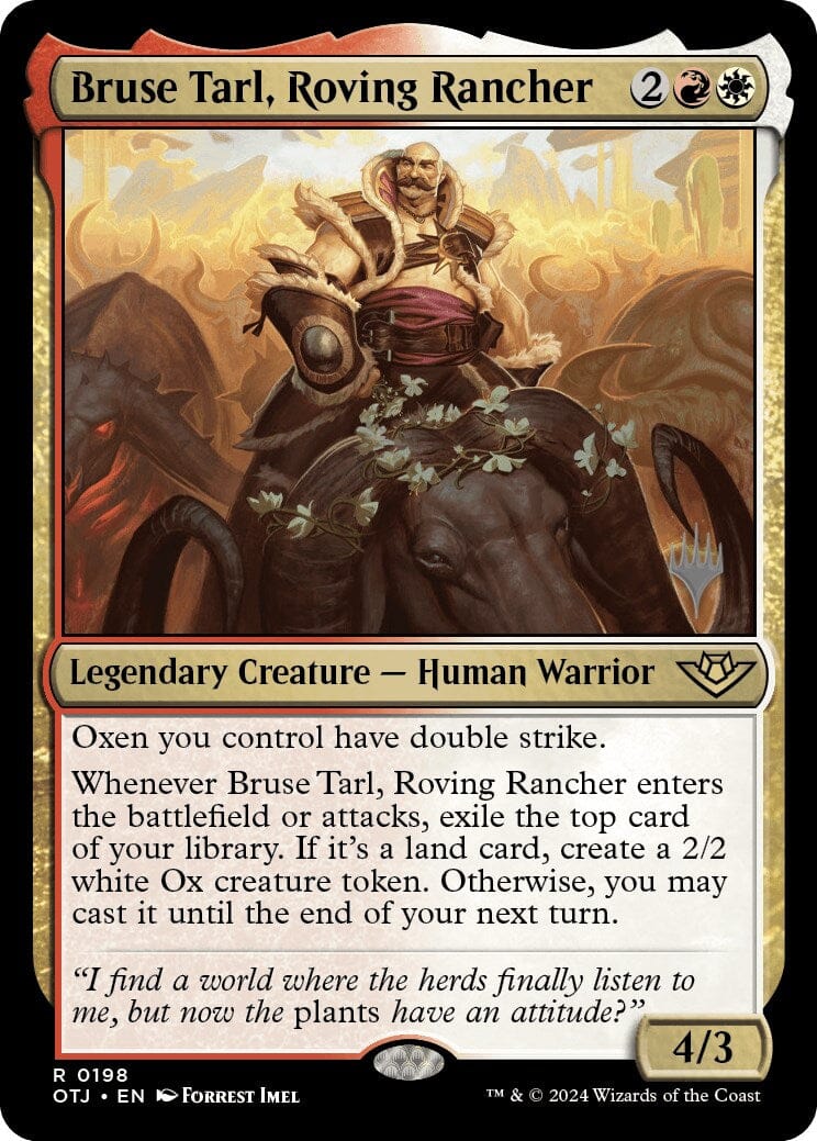 Bruse Tarl, Roving Rancher (Promo Pack) [Outlaws of Thunder Junction Promos] MTG Single Magic: The Gathering  | Multizone: Comics And Games