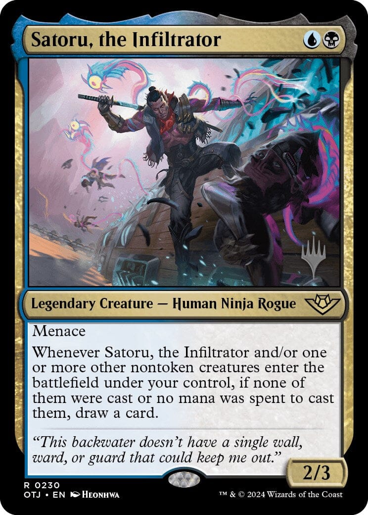 Satoru, the Infiltrator (Promo Pack) [Outlaws of Thunder Junction Promos] MTG Single Magic: The Gathering  | Multizone: Comics And Games