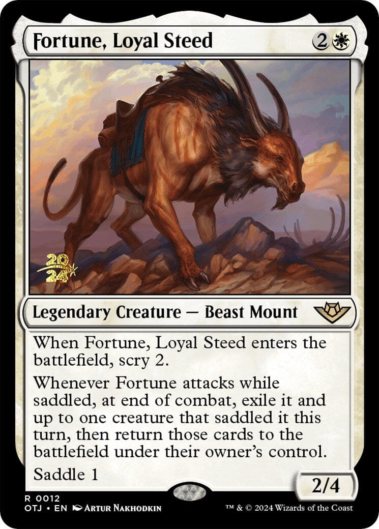 Fortune, Loyal Steed [Outlaws of Thunder Junction Prerelease Promos] MTG Single Magic: The Gathering  | Multizone: Comics And Games