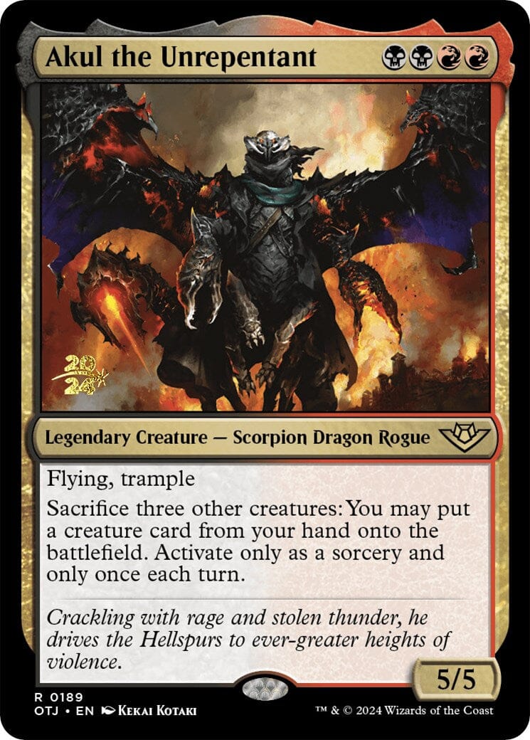 Akul the Unrepentant [Outlaws of Thunder Junction Prerelease Promos] MTG Single Magic: The Gathering  | Multizone: Comics And Games