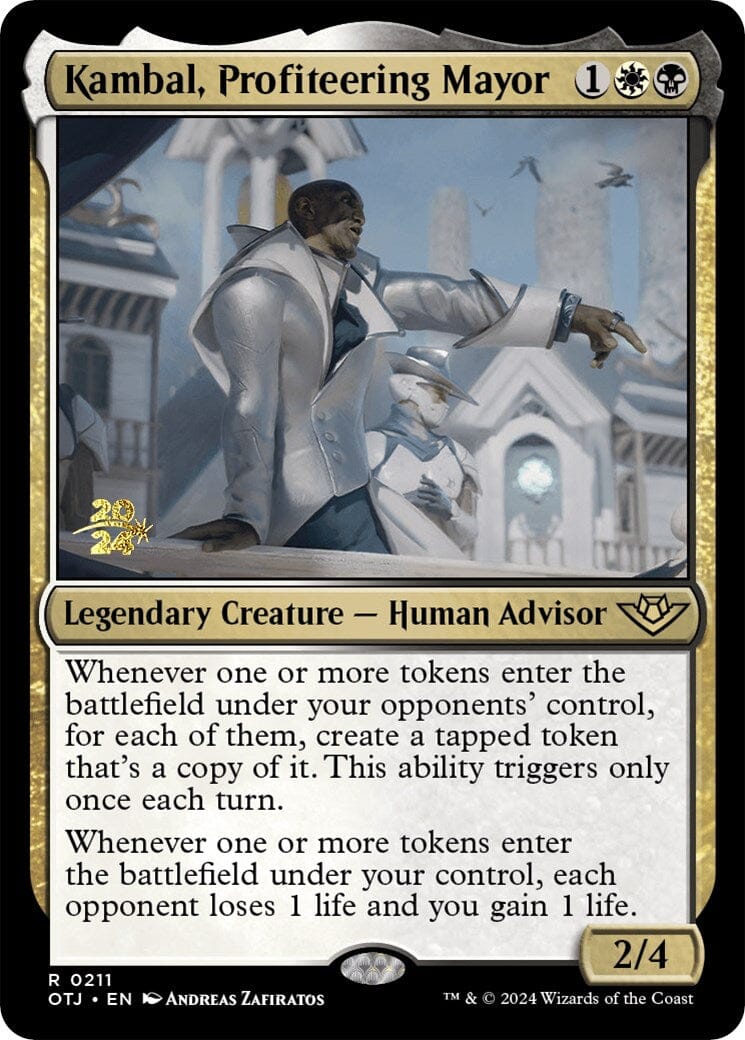 Kambal, Profiteering Mayor [Outlaws of Thunder Junction Prerelease Promos] MTG Single Magic: The Gathering  | Multizone: Comics And Games