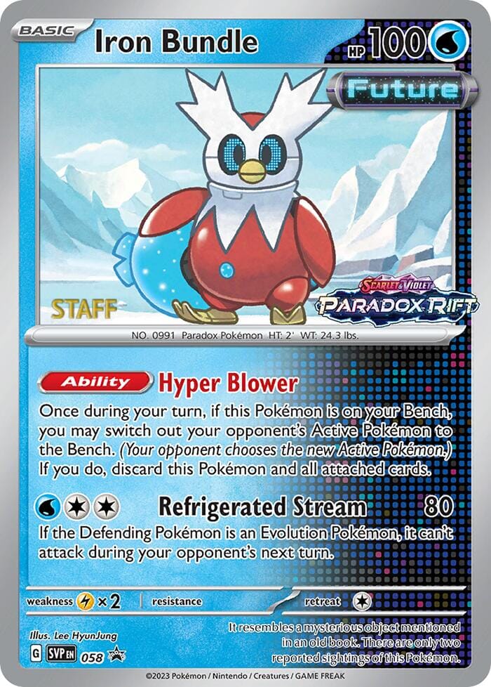 Iron Bundle (058) (Staff Prerelease Promo) [Scarlet & Violet: Black Star Promos] Pokemon Single Pokémon  | Multizone: Comics And Games