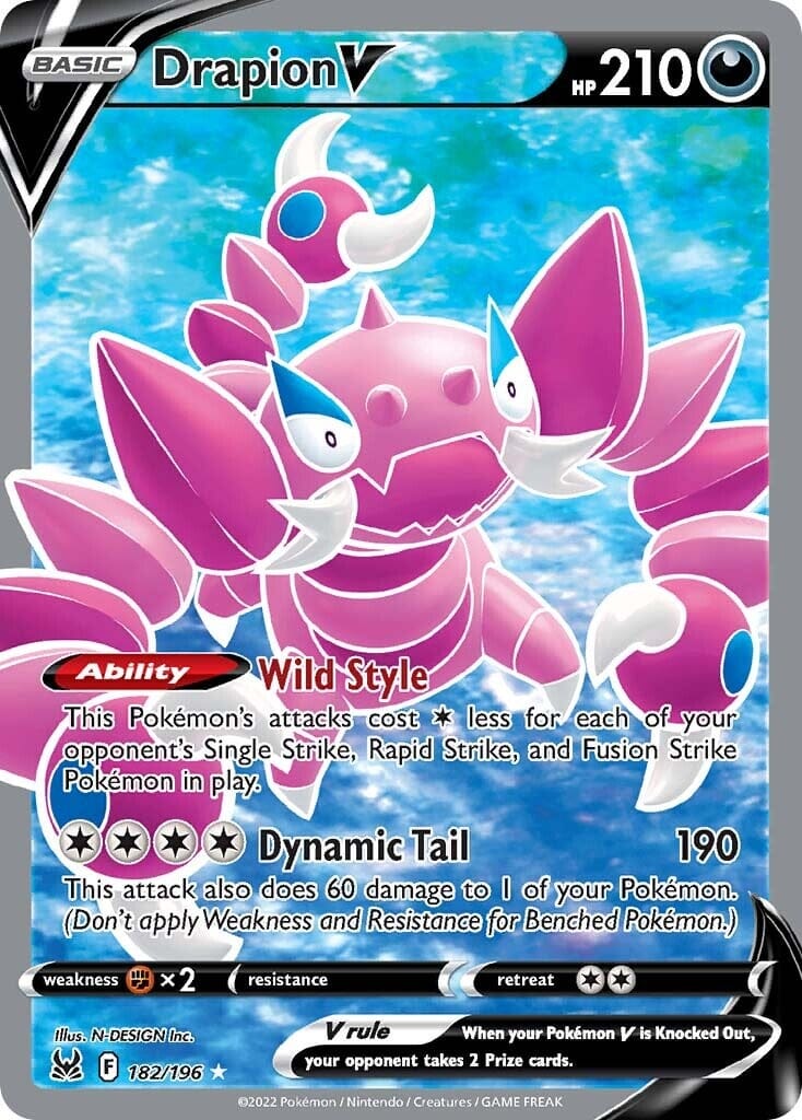 Drapion V (182/196) [Sword & Shield: Lost Origin] Pokemon Single Pokémon  | Multizone: Comics And Games
