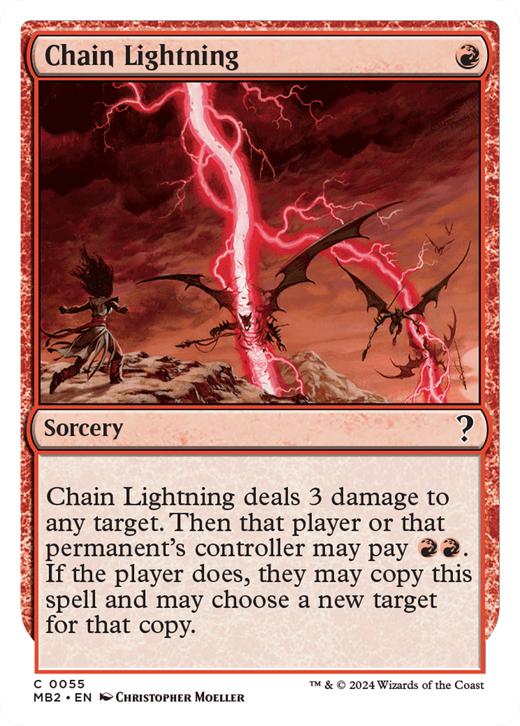 Chain Lightning (White Border) [Mystery Booster 2] MTG Single Magic: The Gathering  | Multizone: Comics And Games