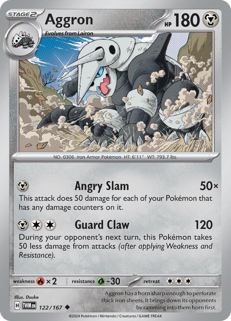 Aggron (122/167) [Scarlet & Violet: Twilight Masquerade] Pokemon Single Pokémon  | Multizone: Comics And Games