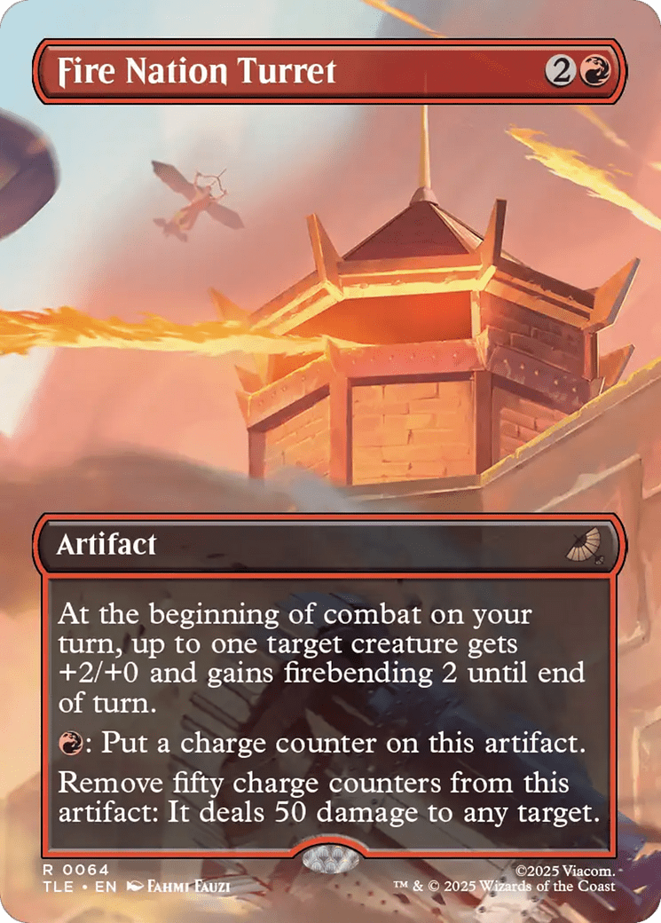 Fire Nation Turret (Borderless) [Avatar: The Last Airbender: Eternal-Legal] MTG Single Magic: The Gathering  | Multizone: Comics And Games