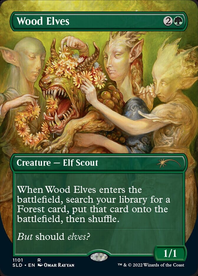 Wood Elves (Borderless) [Secret Lair Drop Series] MTG Single Magic: The Gathering  | Multizone: Comics And Games