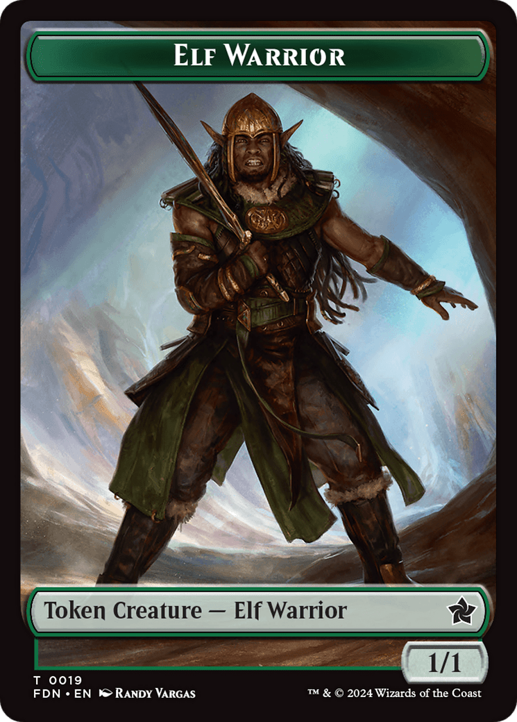 Elf Warrior // Rat (0030) Double-Sided Token [Foundations Tokens] MTG Single Magic: The Gathering  | Multizone: Comics And Games