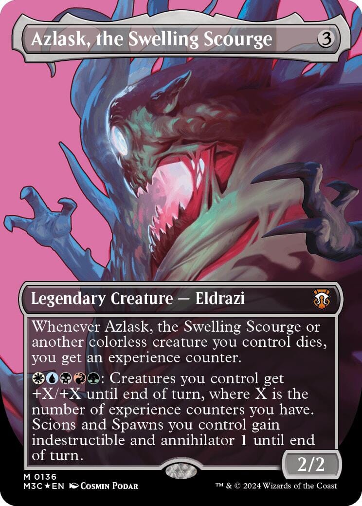 Azlask, the Swelling Scourge (Borderless) (Ripple Foil) [Modern Horizons 3 Commander] MTG Single Magic: The Gathering  | Multizone: Comics And Games