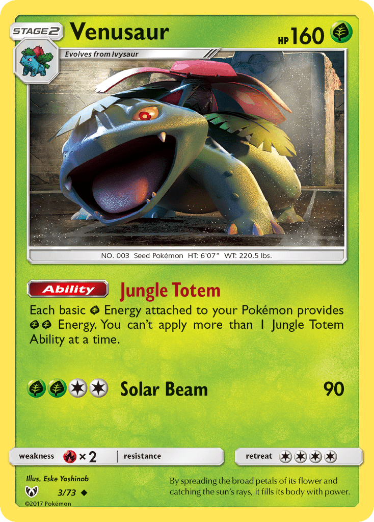 Venusaur (3/73) [Sun & Moon: Shining Legends] Pokemon Single Pokémon  | Multizone: Comics And Games