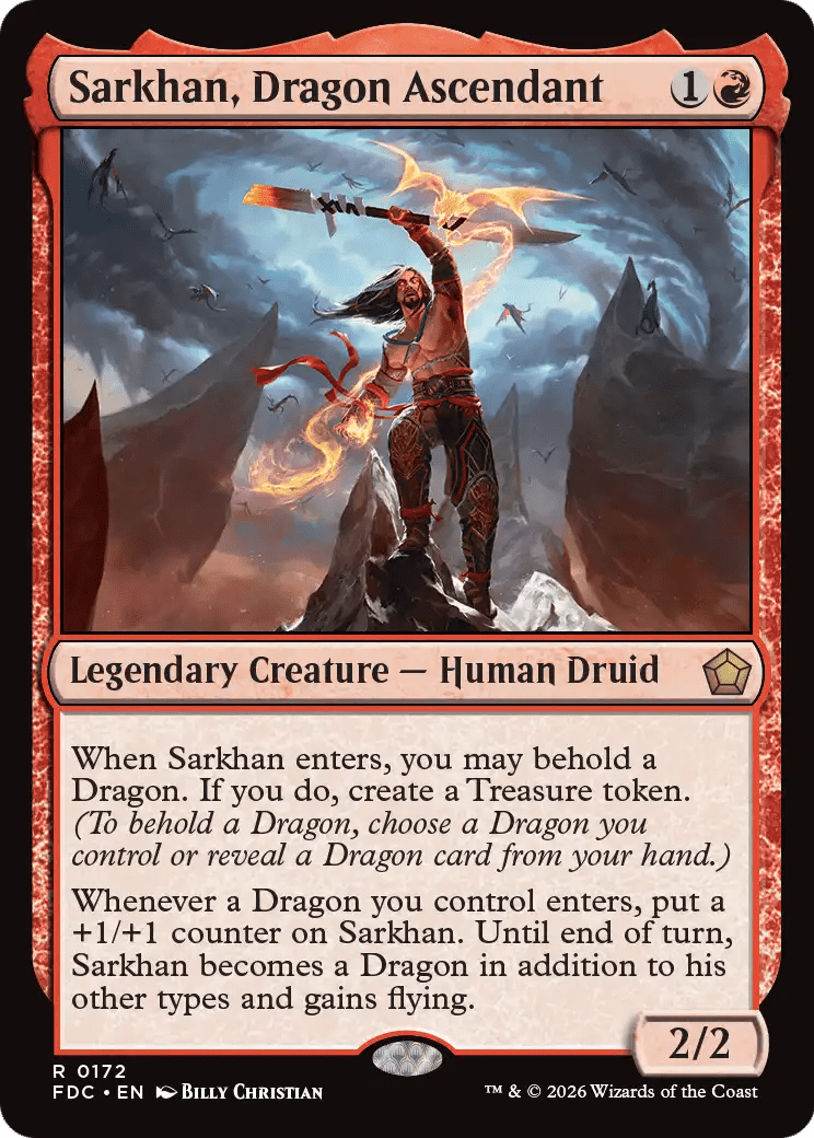 Sarkhan, Dragon Ascendant [Foundations Commander] MTG Single Magic: The Gathering  | Multizone: Comics And Games