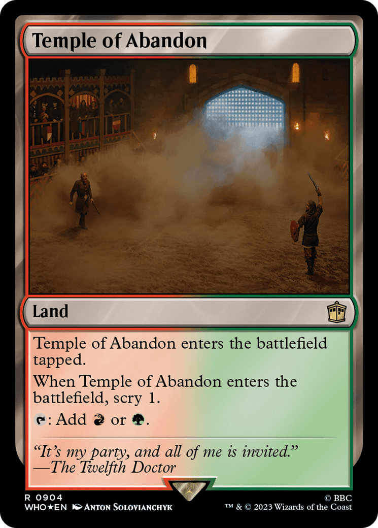Temple of Abandon (Surge Foil) [Doctor Who] MTG Single Magic: The Gathering  | Multizone: Comics And Games