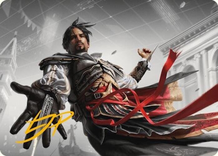 Ezio Auditore da Firenze Art Card (Gold-Stamped Signature) [Assassin's Creed Art Series] MTG Single Magic: The Gathering  | Multizone: Comics And Games