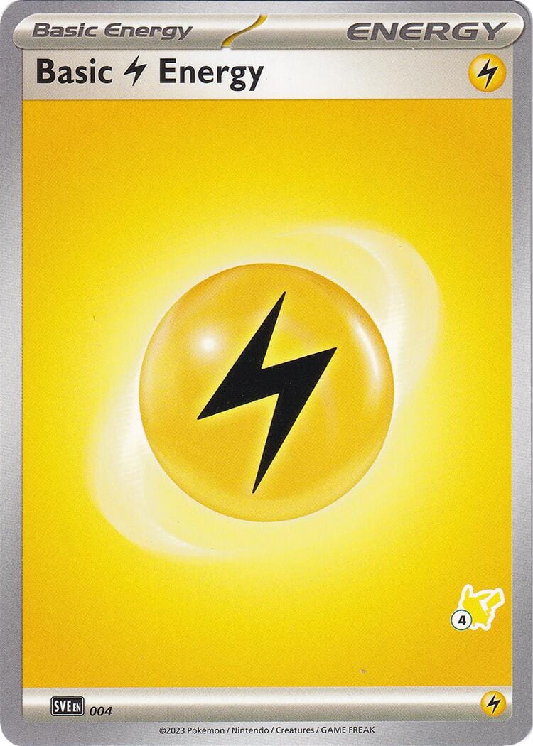 Basic Lightning Energy (004) (Pikachu Stamp #4) [Battle Academy 2024] Pokemon Single Pokémon  | Multizone: Comics And Games