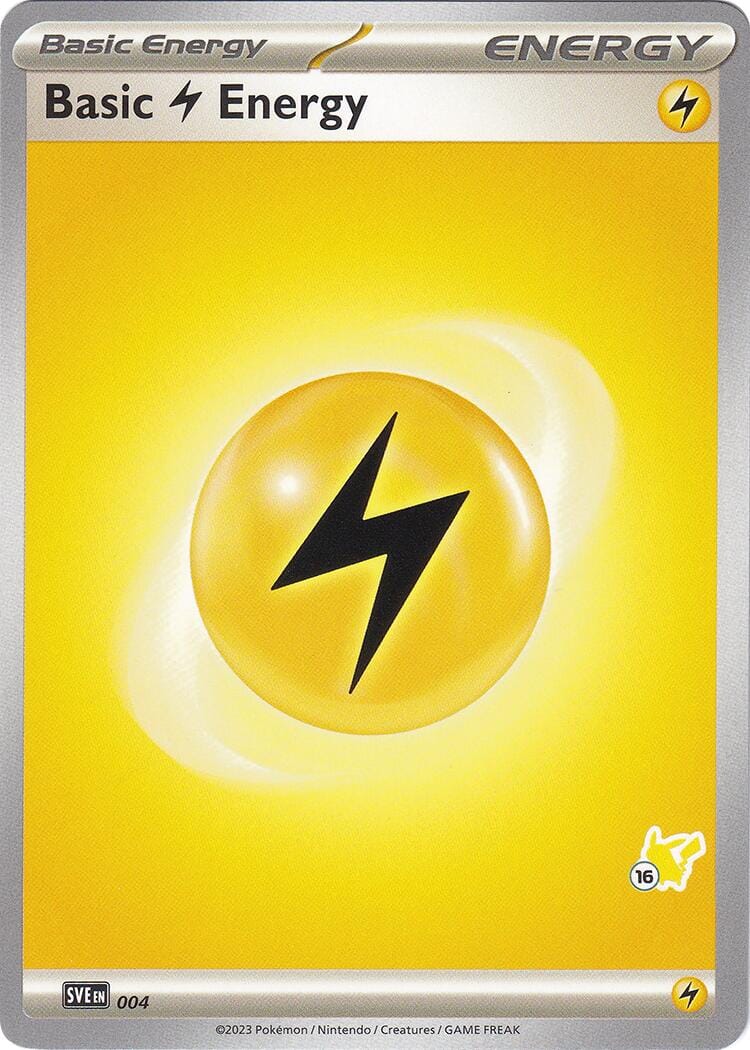 Basic Lightning Energy (004) (Pikachu Stamp #16) [Battle Academy 2024] Pokemon Single Pokémon  | Multizone: Comics And Games