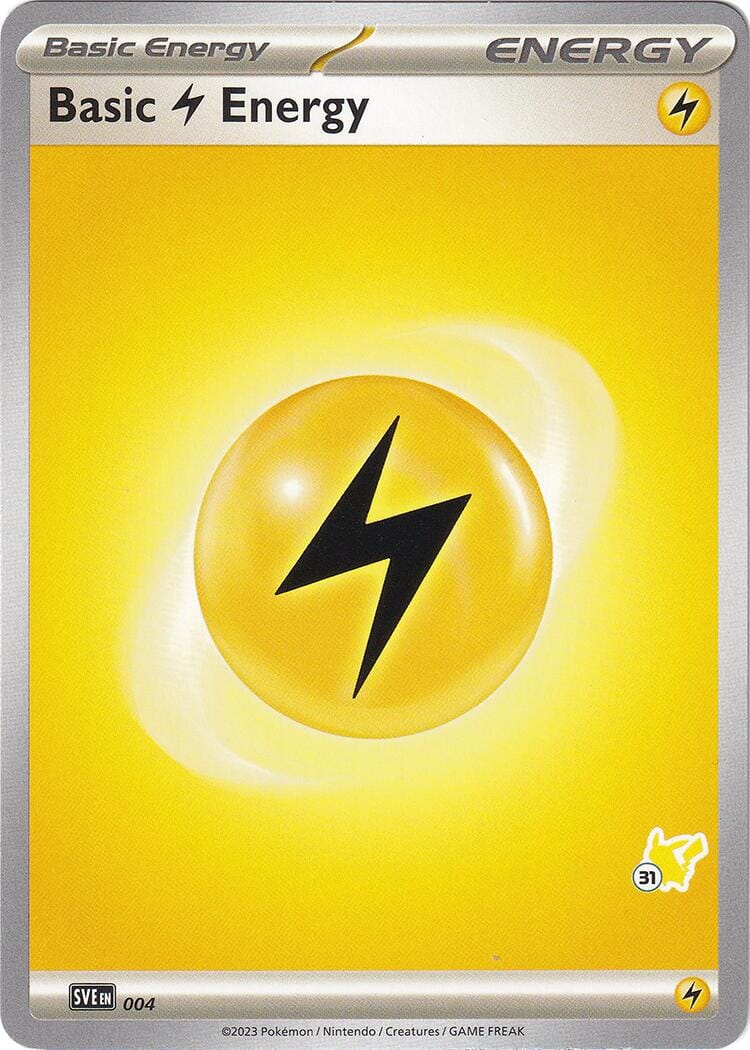 Basic Lightning Energy (004) (Pikachu Stamp #31) [Battle Academy 2024] Pokemon Single Pokémon  | Multizone: Comics And Games