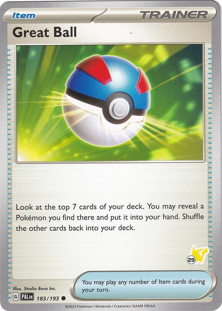 Great Ball (183/193) (Pikachu Stamp #29) [Battle Academy 2024] Pokemon Single Pokémon  | Multizone: Comics And Games