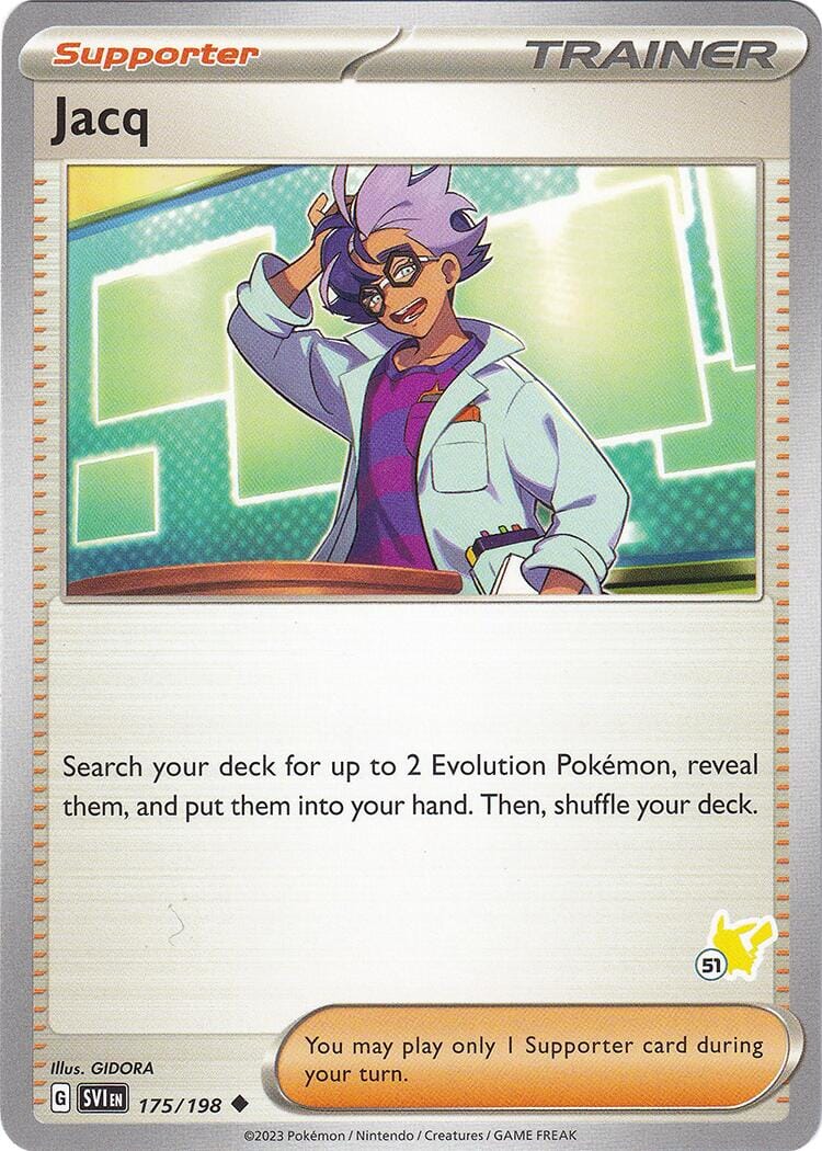 Jacq (175/198) (Pikachu Stamp #51) [Battle Academy 2024] Pokemon Single Pokémon  | Multizone: Comics And Games