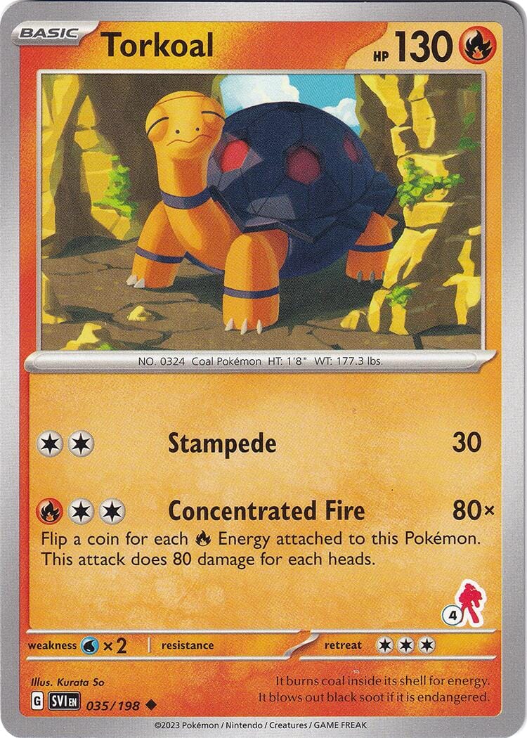 Torkoal (035/198) (Armarouge Stamp #4) [Battle Academy 2024] Pokemon Single Pokémon  | Multizone: Comics And Games