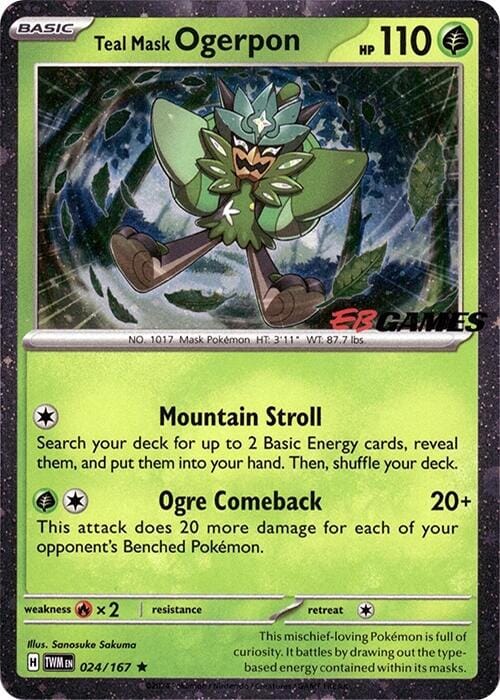 Teal Mask Ogerpon (024/167) (Cosmos Holo) (EB Games Exclusive) [Scarlet & Violet: Twilight Masquerade] Pokemon Single Pokémon  | Multizone: Comics And Games