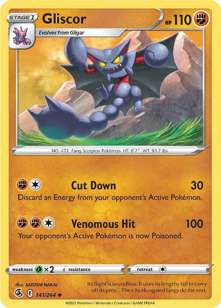 Gliscor (141/264) [Sword & Shield: Fusion Strike] Pokemon Single Pokémon  | Multizone: Comics And Games