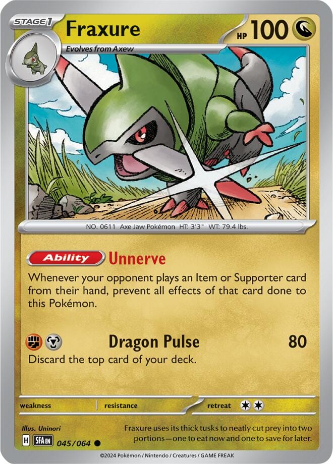 Fraxure (045/064) [Scarlet & Violet: Shrouded Fable] Pokemon Single Pokémon  | Multizone: Comics And Games