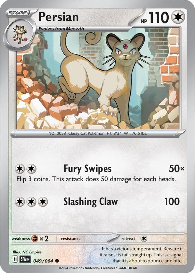 Persian (049/064) [Scarlet & Violet: Shrouded Fable] Pokemon Single Pokémon  | Multizone: Comics And Games