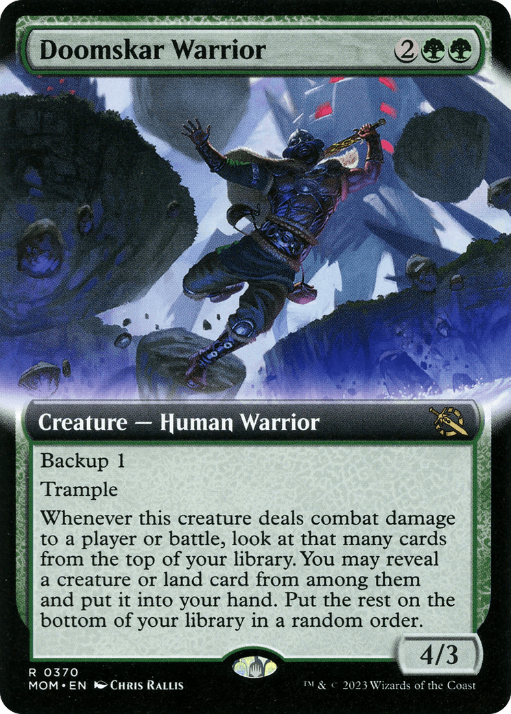 Doomskar Warrior (Extended Art) [March of the Machine] MTG Single Magic: The Gathering  | Multizone: Comics And Games