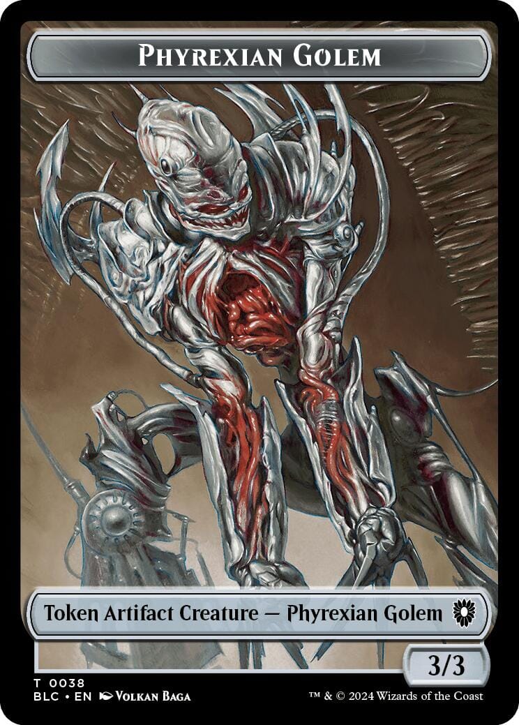 Phyrexian Golem // Faerie Double-Sided Token [Bloomburrow Commander Tokens] MTG Single Magic: The Gathering  | Multizone: Comics And Games