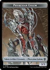 Phyrexian Golem // Faerie Double-Sided Token [Bloomburrow Commander Tokens] MTG Single Magic: The Gathering  | Multizone: Comics And Games