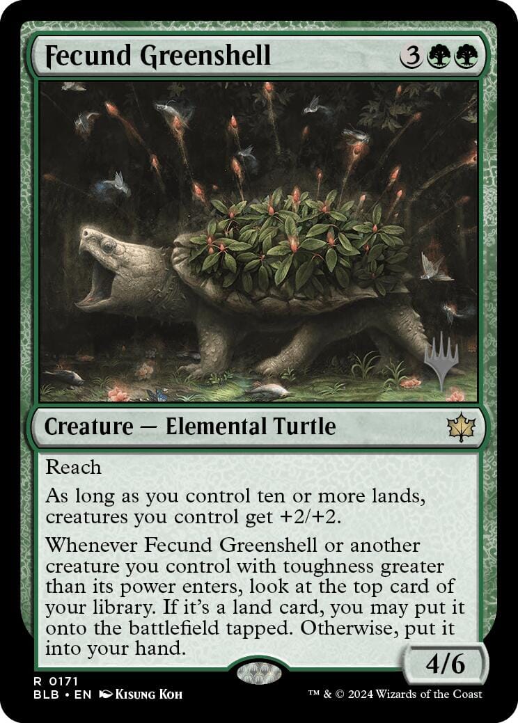 Fecund Greenshell (Promo Pack) [Bloomburrow Promos] MTG Single Magic: The Gathering  | Multizone: Comics And Games