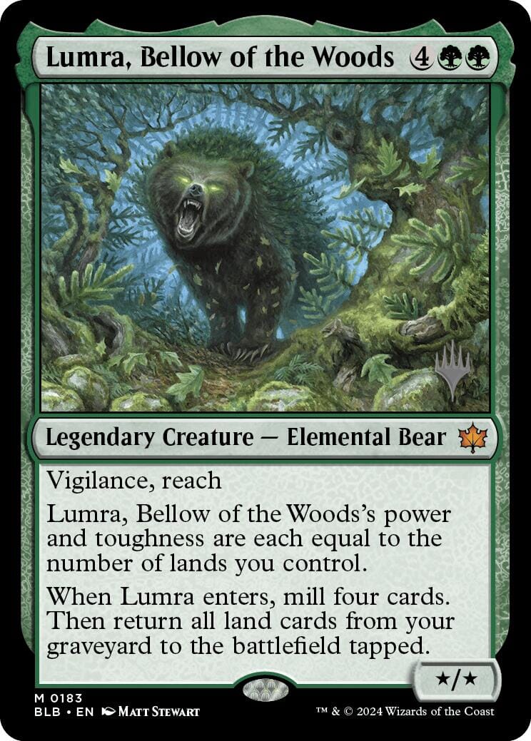 Lumra, Bellow of the Woods (Promo Pack) [Bloomburrow Promos] MTG Single Magic: The Gathering  | Multizone: Comics And Games