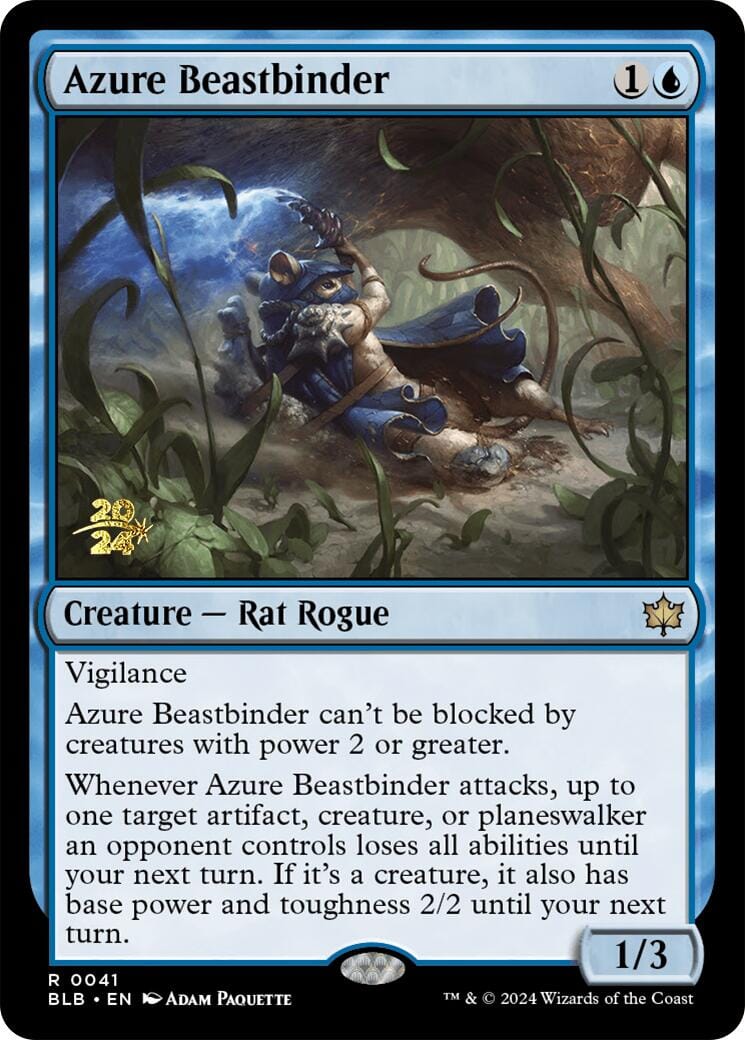 Azure Beastbinder [Bloomburrow Prerelease Promos] MTG Single Magic: The Gathering  | Multizone: Comics And Games