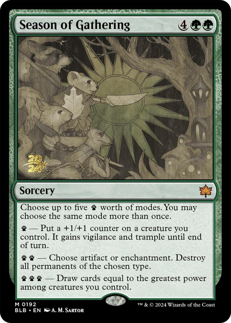 Season of Gathering [Bloomburrow Prerelease Promos] MTG Single Magic: The Gathering  | Multizone: Comics And Games