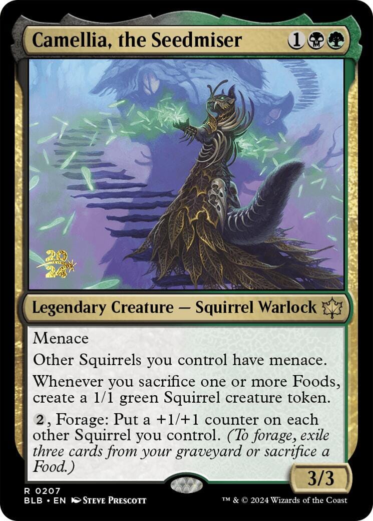 Camellia, the Seedmiser [Bloomburrow Prerelease Promos] MTG Single Magic: The Gathering  | Multizone: Comics And Games