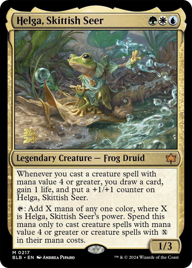 Helga, Skittish Seer [Bloomburrow Prerelease Promos] MTG Single Magic: The Gathering  | Multizone: Comics And Games