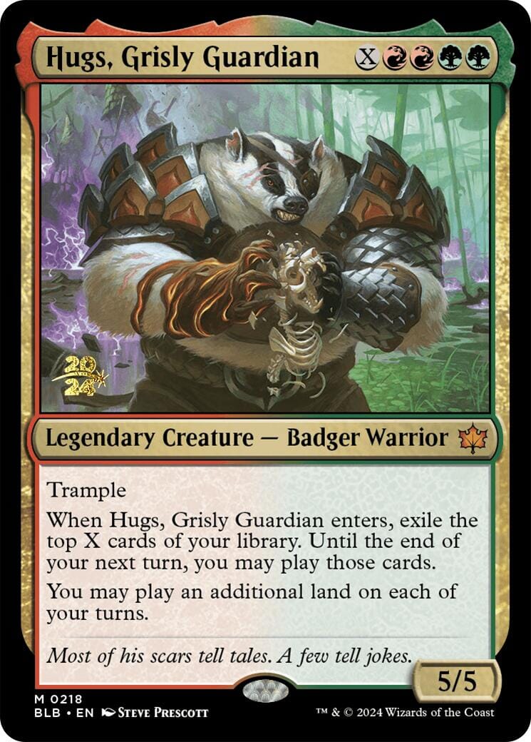 Hugs, Grisly Guardian [Bloomburrow Prerelease Promos] MTG Single Magic: The Gathering  | Multizone: Comics And Games