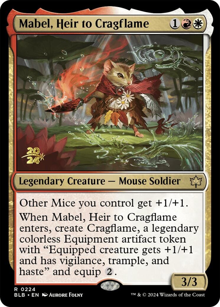 Mabel, Heir to Cragflame [Bloomburrow Prerelease Promos] MTG Single Magic: The Gathering  | Multizone: Comics And Games