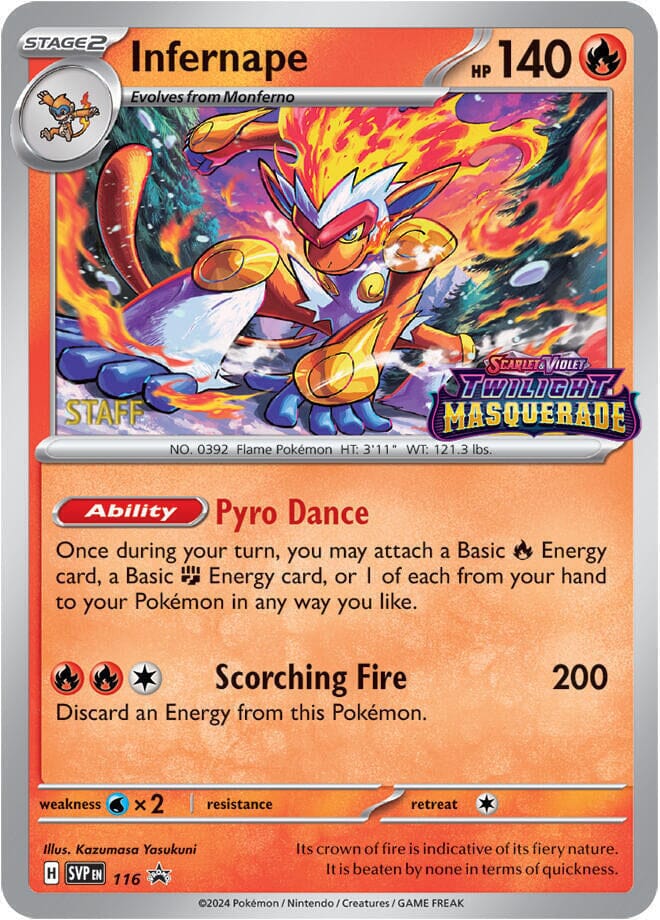 Infernape (116) (Staff) [Scarlet & Violet: Black Star Promos] Pokemon Single Pokémon  | Multizone: Comics And Games