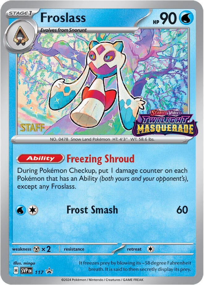 Froslass (117) (Staff) [Scarlet & Violet: Black Star Promos] Pokemon Single Pokémon  | Multizone: Comics And Games