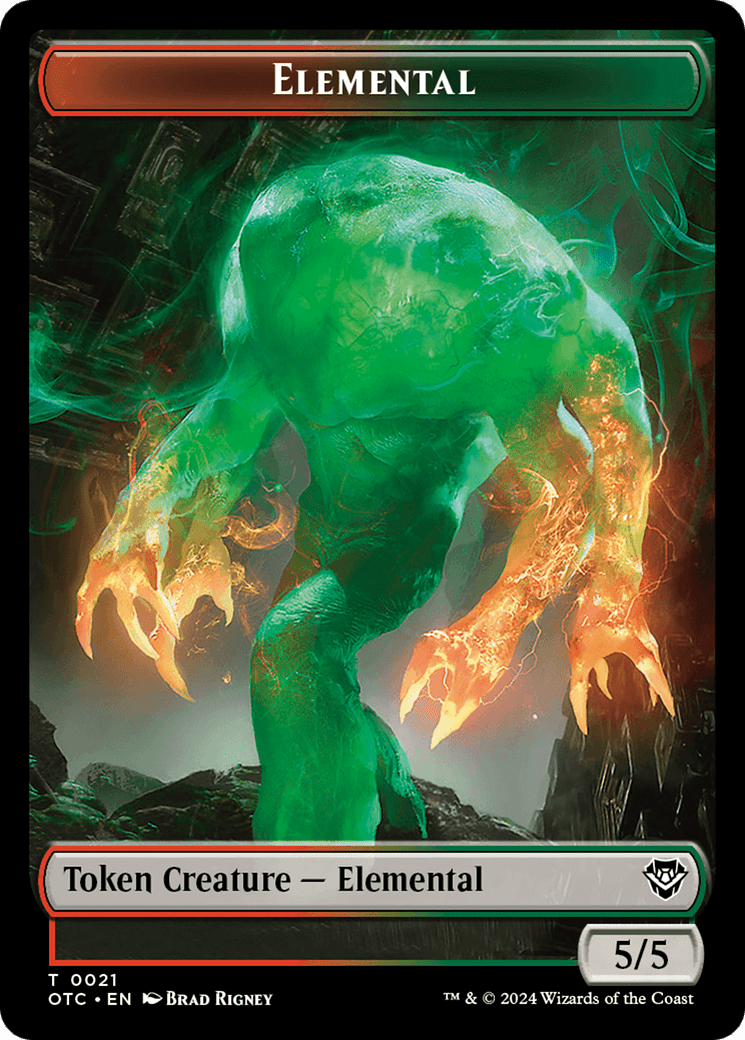 Elemental (0021) // Angel Double-Sided Token [Outlaws of Thunder Junction Commander Tokens] MTG Single Magic: The Gathering  | Multizone: Comics And Games