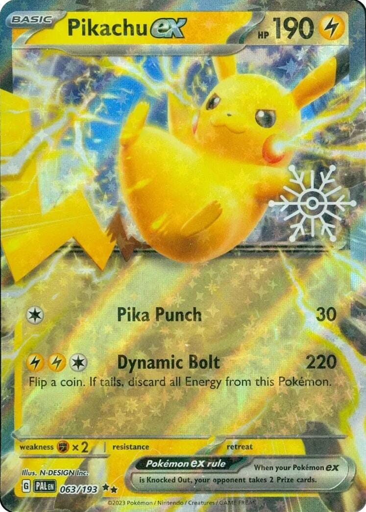 Pikachu ex (063/193) (Holiday Calendar) [Miscellaneous Cards] Pokemon Single Pokémon  | Multizone: Comics And Games